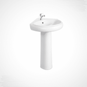 Dell Corner Basin Pedestal – Space-Saving Ceramic Basin for Modern Bathrooms