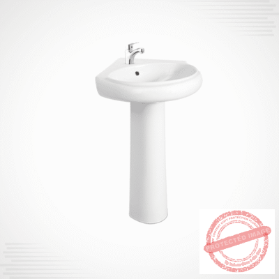 Dell Corner Basin Pedestal – Space-Saving Ceramic Basin for Modern Bathrooms​