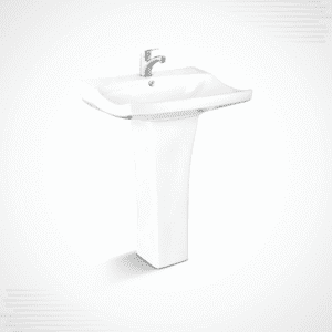 Dell Bleta Basin Pedestal – Contemporary Ceramic Basin and Pedestal Set for Modern Bathrooms
