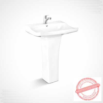 Dell Bleta Basin Pedestal – Contemporary Ceramic Basin and Pedestal Set for Modern Bathrooms