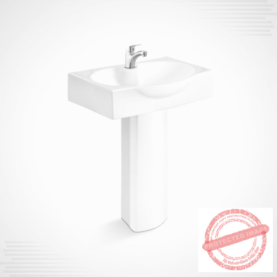 Dell Charlie Basin Pedestal – Elegant Ceramic Basin and Pedestal Set for Modern Bathrooms