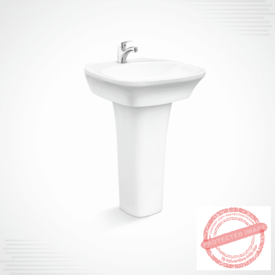 Dell Basin Pedestal – Elegant Ceramic Basin with Sturdy Pedestal​