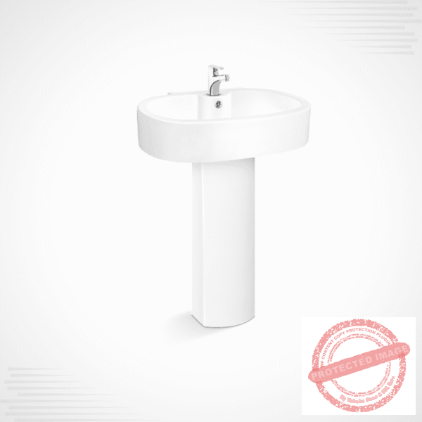 Flow Basin Pedestal – Sleek Ceramic Basin and Pedestal Set