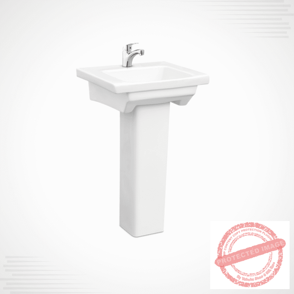 Grace Basin Pedestal – Elegant Ceramic Basin with Matching Pedestal by Dell Sanitary Ware