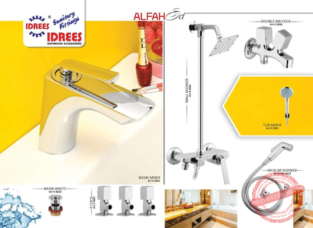 Complete Alfah Single Lever Sanitary Set Code 3615