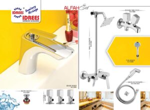 Complete Alfah Single Lever Sanitary Set Code 3615