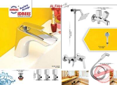 Complete Alfah Single Lever Sanitary Set Code 3615