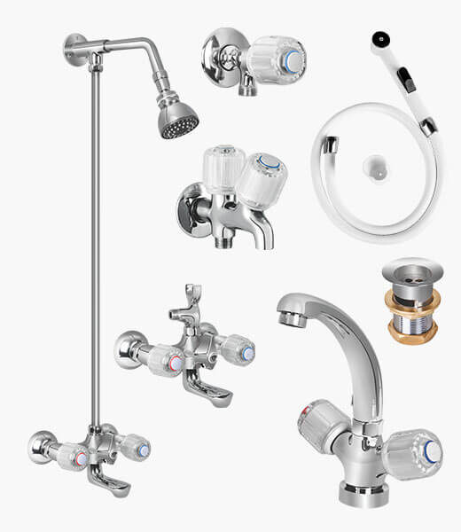 Complete ECONOMY SET Bathroom Sanitary Fittings