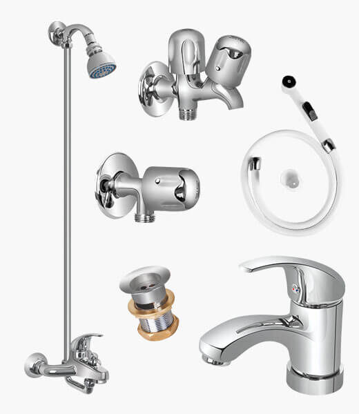 Complete LEVER PLUS SET Bathroom Sanitary Fittings