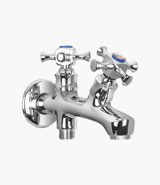 Victorian Double Bib Cock – Model 703 | Elegant Brass Faucet by Faisal Sanitary Fittings