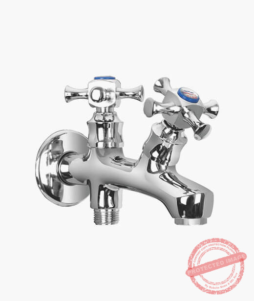 Victorian Double Bib Cock – Model 703 | Elegant Brass Faucet by Faisal Sanitary Fittings