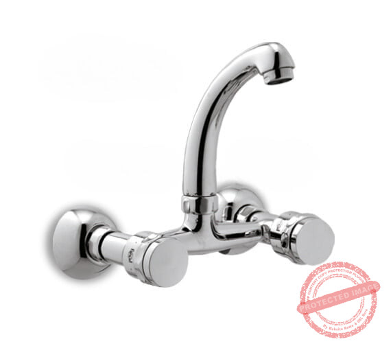 Margalla Kitchen Sink Mixer – Model 1300 | Wall Mounted, Dual Knob Control by Faisal Sanitary Fittings