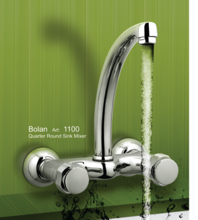 Bolan Kitchen Sink Mixer - Wall Mounted, Dual Knob Operation