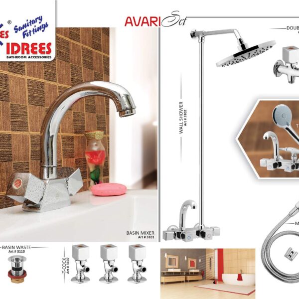 Complete Avari 4 Nob Set Sanitary Set Code 3111