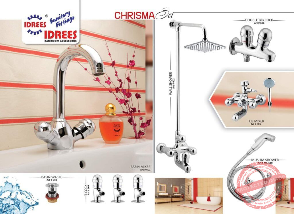 Complete Chrisma 4 Nob Set Sanitary Set Code 611
