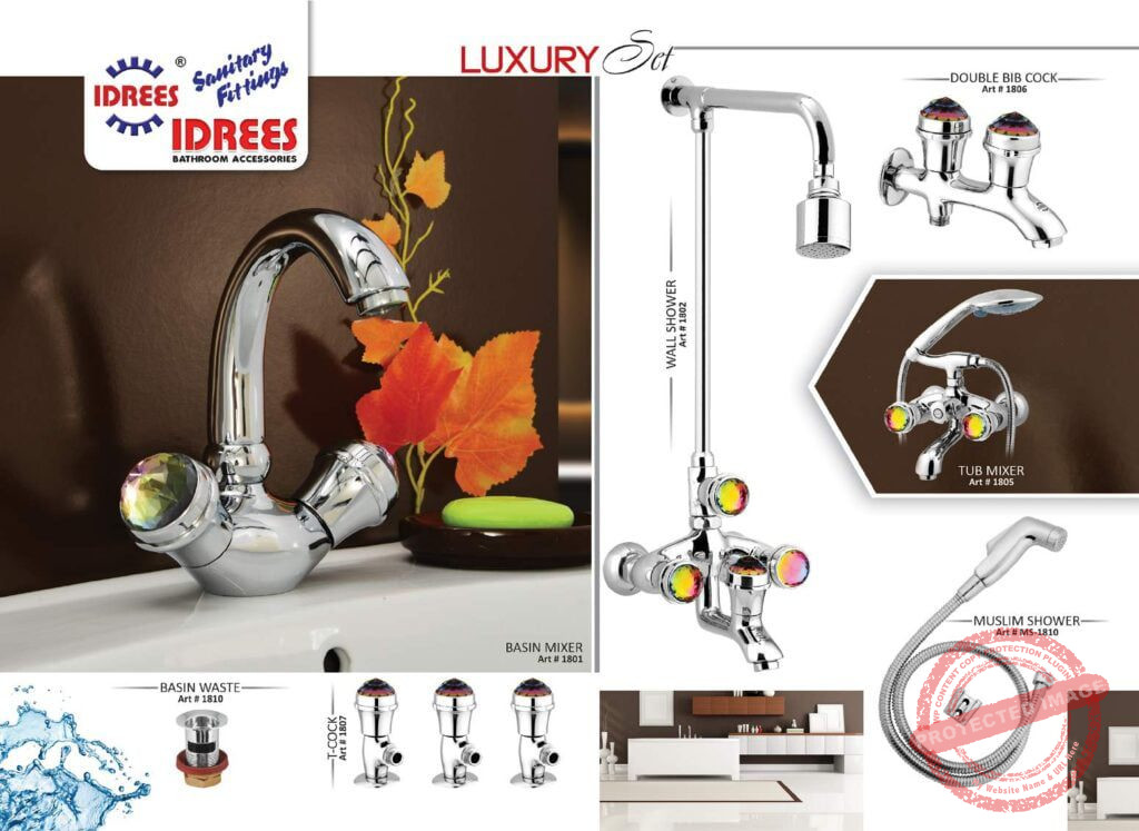 Complete Luxury 4 Nob Set Sanitary Set Code 1811