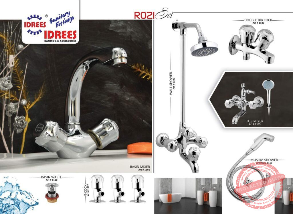 Complete Rozi 4 Nob Set Sanitary Set Code 1111