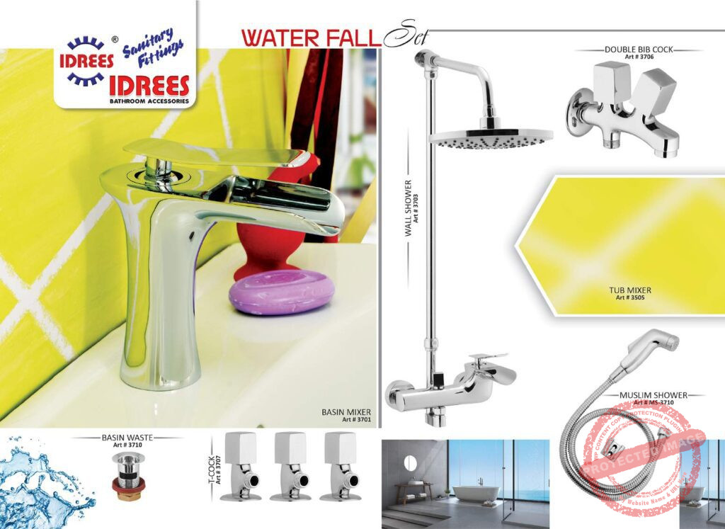 Complete Water Fall Single Lever Sanitary Set Code 3711