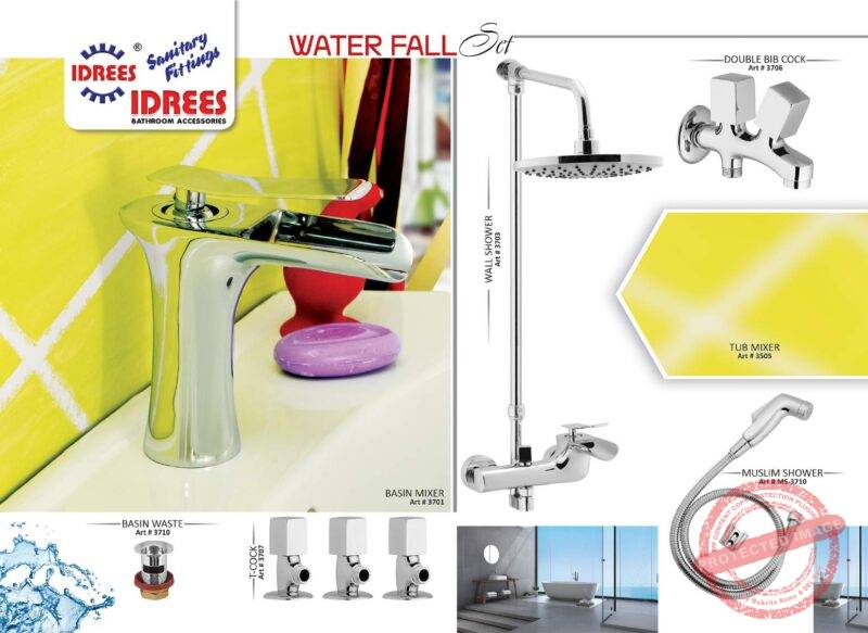 Complete Water Fall Single Lever Sanitary Set Code 3711