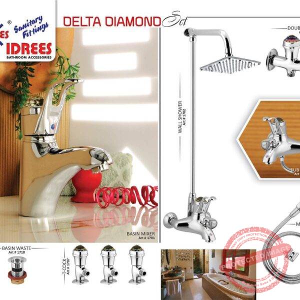 Complete Delta Diamond Single Lever Sanitary Set Code 1711