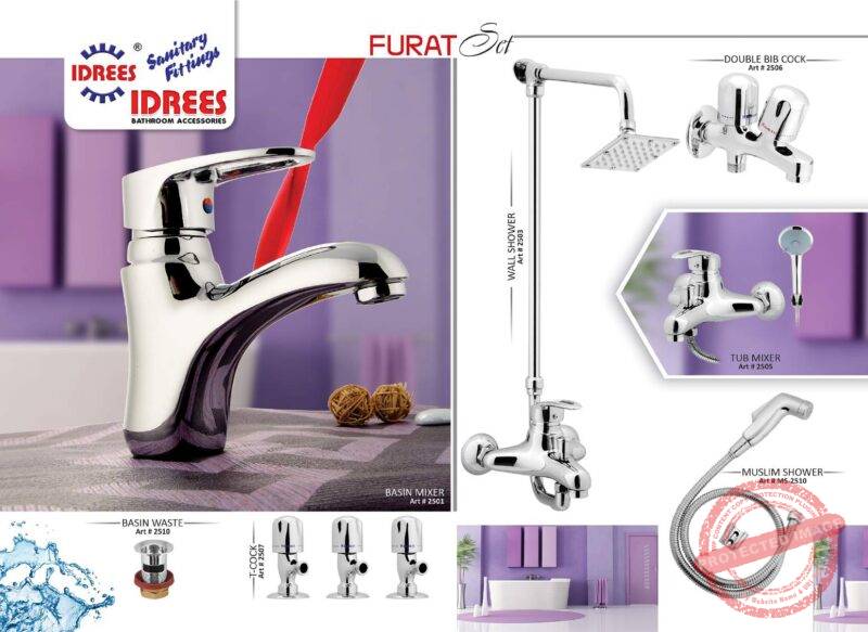 Complete Furat Single Lever Sanitary Set Code 2511