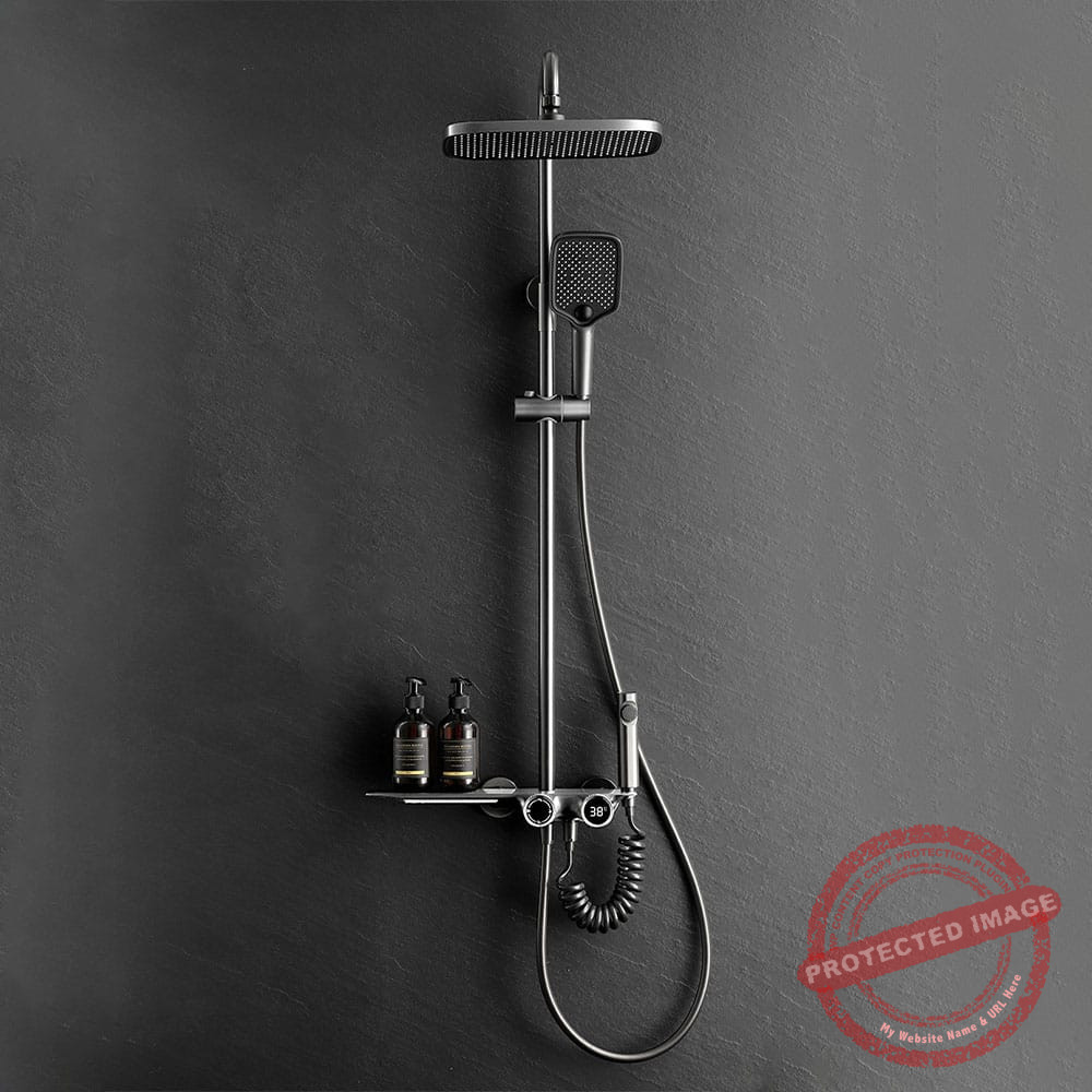Modern Black Digital Piano Shower Set
