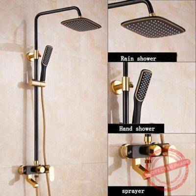 Rose Gold and Black Shower Faucet System