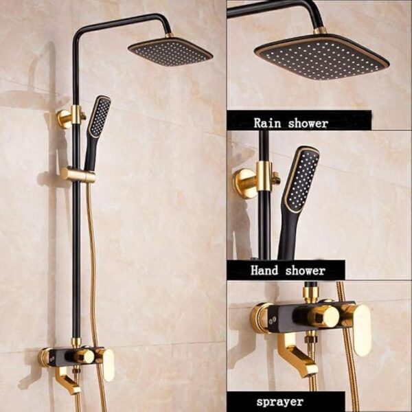 Rose Gold and Black Shower Faucet System