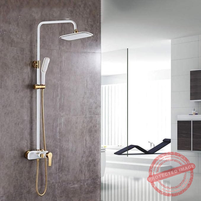 Luxury White and Gold Shower Set