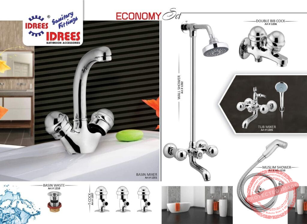Complete Economy 2 Nob Sanitary Set Code 1212