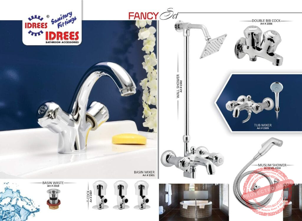 Complete Fancy 2 Nob Sanitary Set Code 2312
