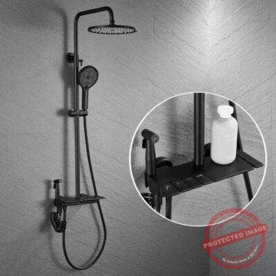 Premium Imported 9-Piece Black Shower Set
