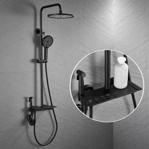 Premium Imported 9-Piece Black Shower Set