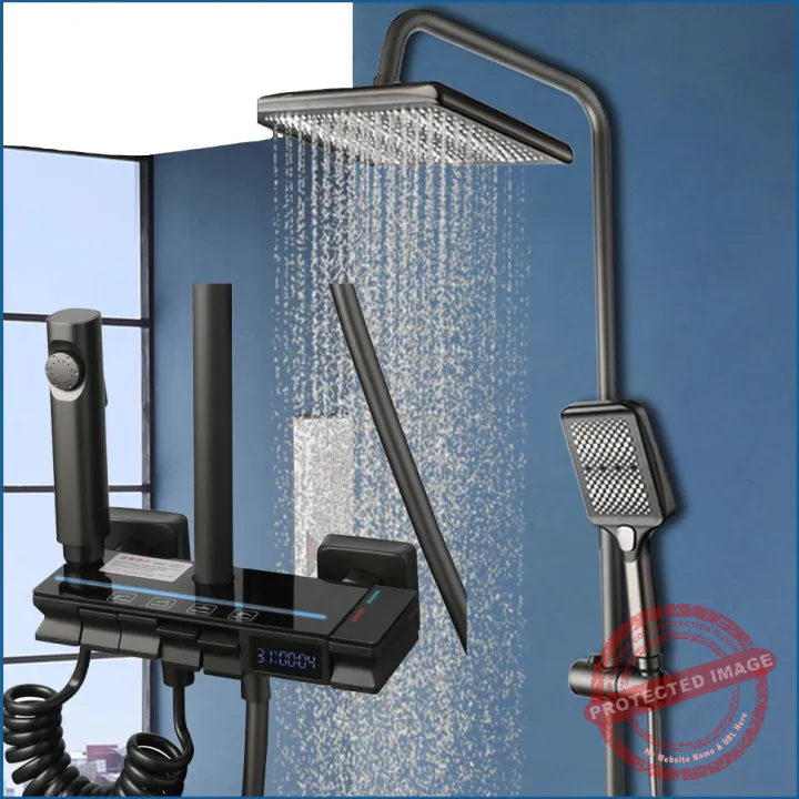 Modern Black Digital Piano Shower Set