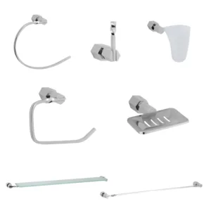 Complete Bathroom Elegance Accessories Set Art 5680