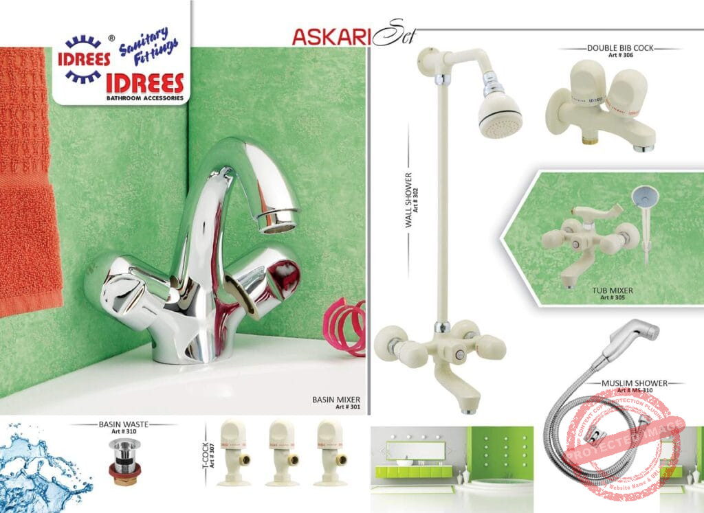 Complete Askari 2 Nob Sanitary Set Code 312