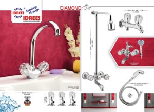 Complete Diamond 2 Nob Sanitary Set Code 2212